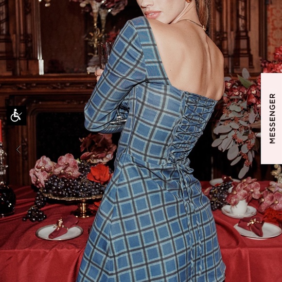 House of cb blue plaid mini dress - Picture 2 of 3